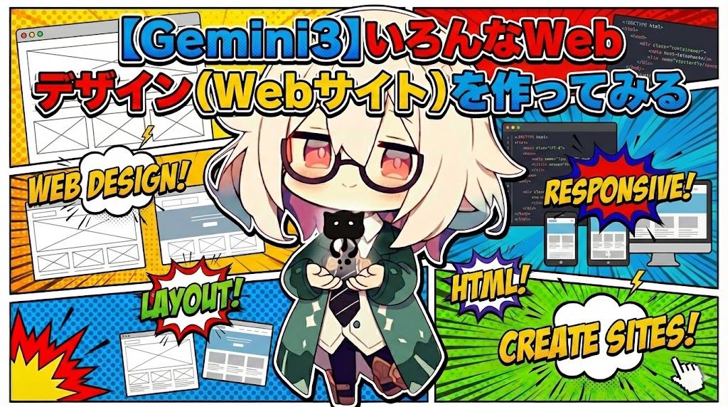 【Gemini3】いろんなWebデザイン（Webサイト）を作ってみる
